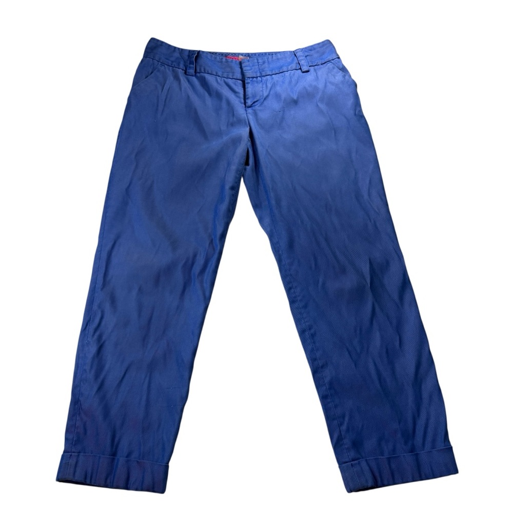 Alice + Olivia blue flat front straight leg pants‎ SZ 10 GUC